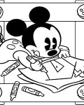 Myšák Mickey omalovánky pro nejmenší k vytisknutí