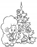 Vánoční stromek omalovánky pro nejmenší zdarma
